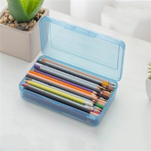 EGNMCR Pencil Box Large Capacity Plastic Pencil Case Boxes Hard Pencil Case Crayon Box with Snap-tight Lid Plastic Pencil Boxes Supply Boxes for Kids Boys School Classroom C - Fall Savings - Image 3