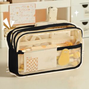 PALIFEUR Pencil Case Large Capacity Pencil Pouch, Multi-layer Aesthetic Pen Bag, Sturdy Multifunctional Pencil Bag, Pencil Box, Black - Image 25