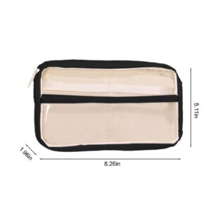 PALIFEUR Pencil Case Large Capacity Pencil Pouch, Multi-layer Aesthetic Pen Bag, Sturdy Multifunctional Pencil Bag, Pencil Box, Black - Image 27