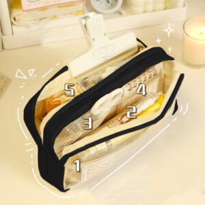 PALIFEUR Pencil Case Large Capacity Pencil Pouch, Multi-layer Aesthetic Pen Bag, Sturdy Multifunctional Pencil Bag, Pencil Box, Black - Image 28