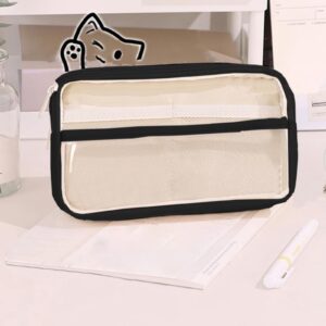 PALIFEUR Pencil Case Large Capacity Pencil Pouch, Multi-layer Aesthetic Pen Bag, Sturdy Multifunctional Pencil Bag, Pencil Box, Black - Image 29