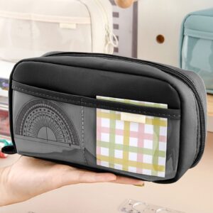 PALIFEUR Pencil Case Large Capacity Pencil Pouch, Multi-layer Aesthetic Pen Bag, Sturdy Multifunctional Pencil Bag, Pencil Box, Black - Image 36