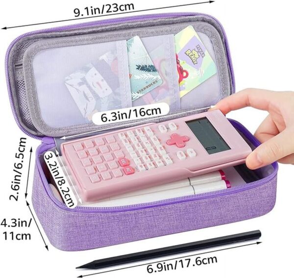 WEMATE Large Pencil Case with Zipper, Big Capacity, Canvas Pencil Case,Light Grey