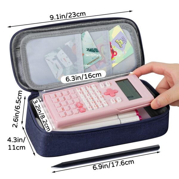 WEMATE Large Pencil Case with Zipper, Big Capacity, Canvas Pencil Case,Light Grey