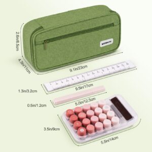 WEMATE Large Pencil Case with Zipper, Big Capacity, Canvas Pencil Case,Light Grey
