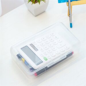 Boovnll Plastic Pencil Box - Large Capacity Stackable Clear Snap-Tight Lid Pencil Box for Pencil Markers - Storage Box for Home, Office Supplies, Pencil Case - Image 17