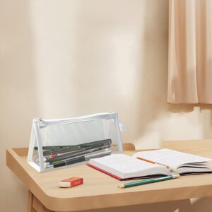 Boovnll Plastic Pencil Box - Large Capacity Stackable Clear Snap-Tight Lid Pencil Box for Pencil Markers - Storage Box for Home, Office Supplies, Pencil Case - Image 27