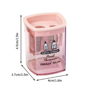 RXIRUCGD Pen Sharpener, 4pc Pencil Sharpeners - Double Hole Sharpener for Classroom Supplies, Colored Pencil Sharpener for Supplies. Handheld Pencil and Crayon Sharpener(Random Color),Pink - Image 6