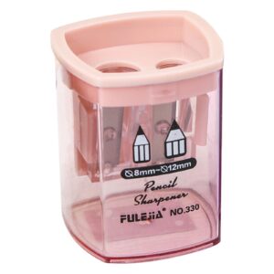 RXIRUCGD Pen Sharpener, 4pc Pencil Sharpeners - Double Hole Sharpener for Classroom Supplies, Colored Pencil Sharpener for Supplies. Handheld Pencil and Crayon Sharpener(Random Color),Pink - Image 8