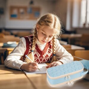 Pencil Case For Girls,Flower Quilted Large Capacity Pencil Pouch With 2 Compartment, Zipper Pencil Bag With Handle, Women Soft Pencil Box For Middle School Office College - Image 8