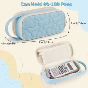 Pencil Case For Girls,Flower Quilted Large Capacity Pencil Pouch With 2 Compartment, Zipper Pencil Bag With Handle, Women Soft Pencil Box For Middle School Office College - Image 9