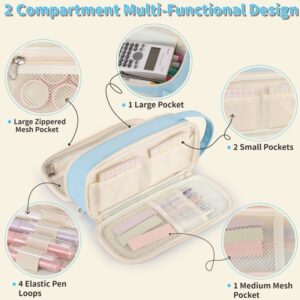 Pencil Case For Girls,Flower Quilted Large Capacity Pencil Pouch With 2 Compartment, Zipper Pencil Bag With Handle, Women Soft Pencil Box For Middle School Office College - Image 10