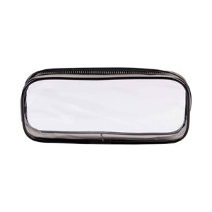 FAMTKT Clear PVC Zipper Pen Pencil Case, Big Capacity Pencil Bag Makeup Pouch Portable Toiletries and Makeup Storage Bag for Office Stationery Travel Storage (Black) on Clearance - Image 3