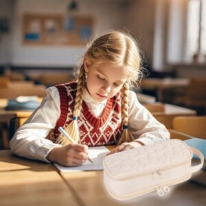 Pencil Case For Girls,Flower Quilted Large Capacity Pencil Pouch With 2 Compartment, Zipper Pencil Bag With Handle, Women Soft Pencil Box For Middle School Office College - Image 20