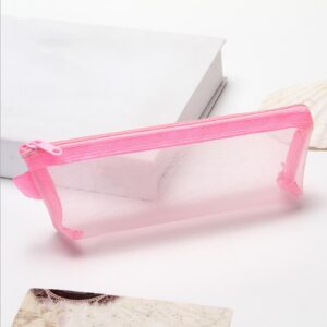 FAMTKT Clear PVC Zipper Pen Pencil Case, Big Capacity Pencil Bag Makeup Pouch Portable Toiletries and Makeup Storage Bag for Office Stationery Travel Storage (Black) on Clearance - Image 6