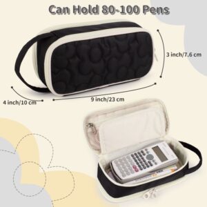 Pencil Case For Girls,Flower Quilted Large Capacity Pencil Pouch With 2 Compartment, Zipper Pencil Bag With Handle, Women Soft Pencil Box For Middle School Office College - Image 27