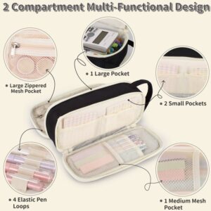 Pencil Case For Girls,Flower Quilted Large Capacity Pencil Pouch With 2 Compartment, Zipper Pencil Bag With Handle, Women Soft Pencil Box For Middle School Office College - Image 28