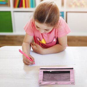 FAMTKT Clear PVC Zipper Pen Pencil Case, Big Capacity Pencil Bag Makeup Pouch Portable Toiletries and Makeup Storage Bag for Office Stationery Travel Storage (Black) on Clearance - Image 15