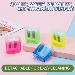 Lilixerw Double Hole Pencil Sharpener with Cover,Colorful Pencil Sharpener Portable Oval Manual Pencil Sharpener Office Supplies - Image 6