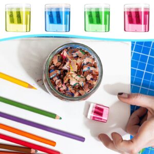 Lilixerw Double Hole Pencil Sharpener with Cover,Colorful Pencil Sharpener Portable Oval Manual Pencil Sharpener Office Supplies - Image 10