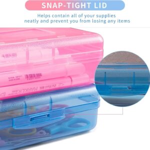 Goattoy Transparent Plastic Pencil Box Large Capacity Pencil Case Pencil Pouch for Ki-ds Gi-rls Bo-ys Adults Scho-ol & Office Supplies Gifts for Ki-ds Stu-dents - Image 4