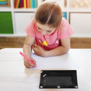 FAMTKT Clear PVC Zipper Pen Pencil Case, Big Capacity Pencil Bag Makeup Pouch Portable Toiletries and Makeup Storage Bag for Office Stationery Travel Storage (Black) on Clearance - Image 32