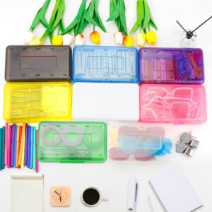 Goattoy Transparent Plastic Pencil Box Large Capacity Pencil Case Pencil Pouch for Ki-ds Gi-rls Bo-ys Adults Scho-ol & Office Supplies Gifts for Ki-ds Stu-dents - Image 17