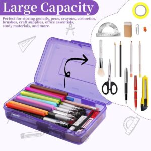Goattoy Transparent Plastic Pencil Box Large Capacity Pencil Case Pencil Pouch for Ki-ds Gi-rls Bo-ys Adults Scho-ol & Office Supplies Gifts for Ki-ds Stu-dents - Image 20