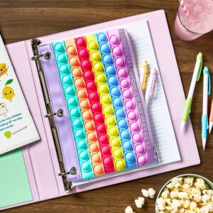 Pen+Gear Rainbow Bubble Popper Binder Pouch, Purple Pencil Cases for Primary School - Image 3