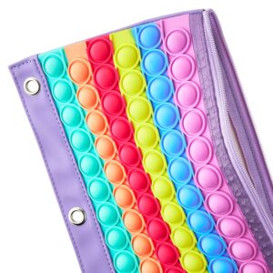 Pen+Gear Rainbow Bubble Popper Binder Pouch, Purple Pencil Cases for Primary School - Image 4