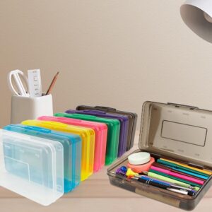 Goattoy Transparent Plastic Pencil Box Large Capacity Pencil Case Pencil Pouch for Ki-ds Gi-rls Bo-ys Adults Scho-ol & Office Supplies Gifts for Ki-ds Stu-dents - Image 32