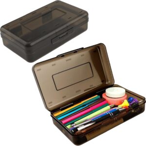 Goattoy Transparent Plastic Pencil Box Large Capacity Pencil Case Pencil Pouch for Ki-ds Gi-rls Bo-ys Adults Scho-ol & Office Supplies Gifts for Ki-ds Stu-dents - Image 33