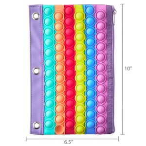 Pen+Gear Rainbow Bubble Popper Binder Pouch, Purple Pencil Cases for Primary School - Image 6