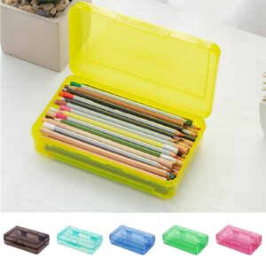 Lzobxe Snap-tight Lid Clear Plastic Pencil Case, Brown - Image 10