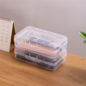 Lzobxe Snap-tight Lid Clear Plastic Pencil Case, Brown - Image 16
