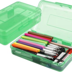 Goattoy Transparent Plastic Pencil Box Large Capacity Pencil Case Pencil Pouch for Ki-ds Gi-rls Bo-ys Adults Scho-ol & Office Supplies Gifts for Ki-ds Stu-dents - Image 43