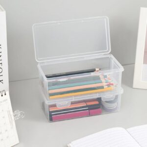 Lzobxe Plastic Pencil Box Extra Large Capacity, Clear - Image 5