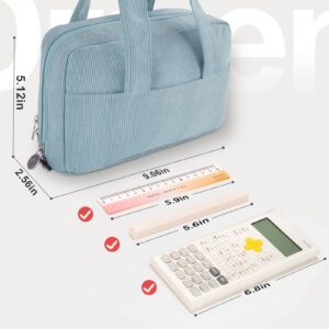 DAKIMOE Large Capacity Pencil Case with 5-Compartment,Versatile Blue Stationery Bag Pencil Pouch for Students,Teens & Adults,Perfect as Makeup Bag - Image 2