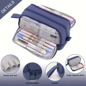 Goattoy Transparent Plastic Pencil Box Large Capacity Pencil Case Pencil Pouch for Ki-ds Gi-rls Bo-ys Adults Scho-ol & Office Supplies Gifts for Ki-ds Stu-dents - Image 53