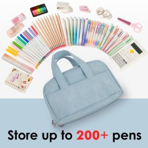 DAKIMOE Large Capacity Pencil Case with 5-Compartment,Versatile Blue Stationery Bag Pencil Pouch for Students,Teens & Adults,Perfect as Makeup Bag - Image 6