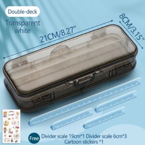 Lzobxe Plastic Pencil Box Extra Large Capacity, Clear - Image 10