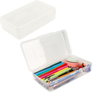 Goattoy Transparent Plastic Pencil Box Large Capacity Pencil Case Pencil Pouch for Ki-ds Gi-rls Bo-ys Adults Scho-ol & Office Supplies Gifts for Ki-ds Stu-dents - Image 58