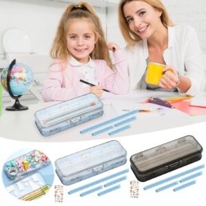 Lzobxe Plastic Pencil Box Extra Large Capacity, Clear - Image 15