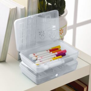 Sterilite Small Pencil Box Plastic, Clear - Image 3