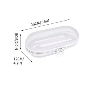 Lksixu Clear Hard Plastic Pencil Case, Double Zippered Hard Shell Pencil Pouch, Waterproof Toiletry & Cosmetic Bag Stationery Storage Bin Portable Travel Organizer for Toys, Crafts and Small Items - Image 3