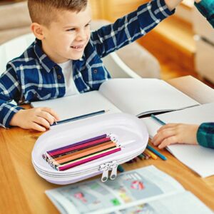 Lksixu Clear Hard Plastic Pencil Case, Double Zippered Hard Shell Pencil Pouch, Waterproof Toiletry & Cosmetic Bag Stationery Storage Bin Portable Travel Organizer for Toys, Crafts and Small Items - Image 5