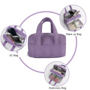 DAKIMOE Large Capacity Pencil Case with 5-Compartment,Versatile Blue Stationery Bag Pencil Pouch for Students,Teens & Adults,Perfect as Makeup Bag - Image 19