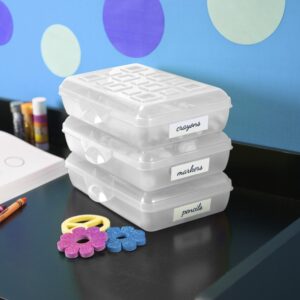 Sterilite Small Pencil Box Plastic, Clear - Image 5