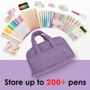 DAKIMOE Large Capacity Pencil Case with 5-Compartment,Versatile Blue Stationery Bag Pencil Pouch for Students,Teens & Adults,Perfect as Makeup Bag - Image 22