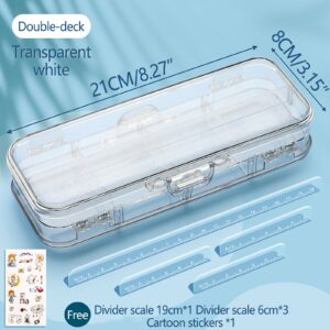 Lzobxe Plastic Pencil Box Extra Large Capacity, Clear - Image 25